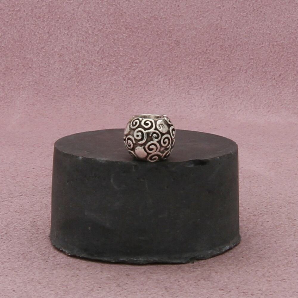 pandora sterling silver swirls & dots bead charm pendant